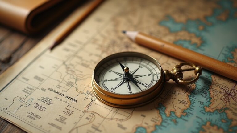 compass-and-nautical-chart-on-wooden-table