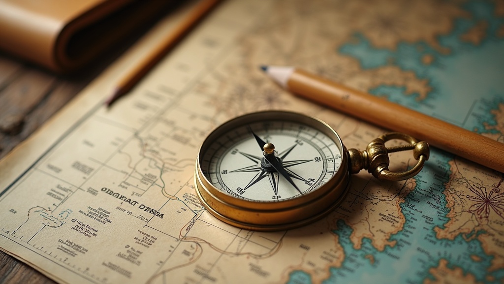 compass-and-nautical-chart-on-wooden-table