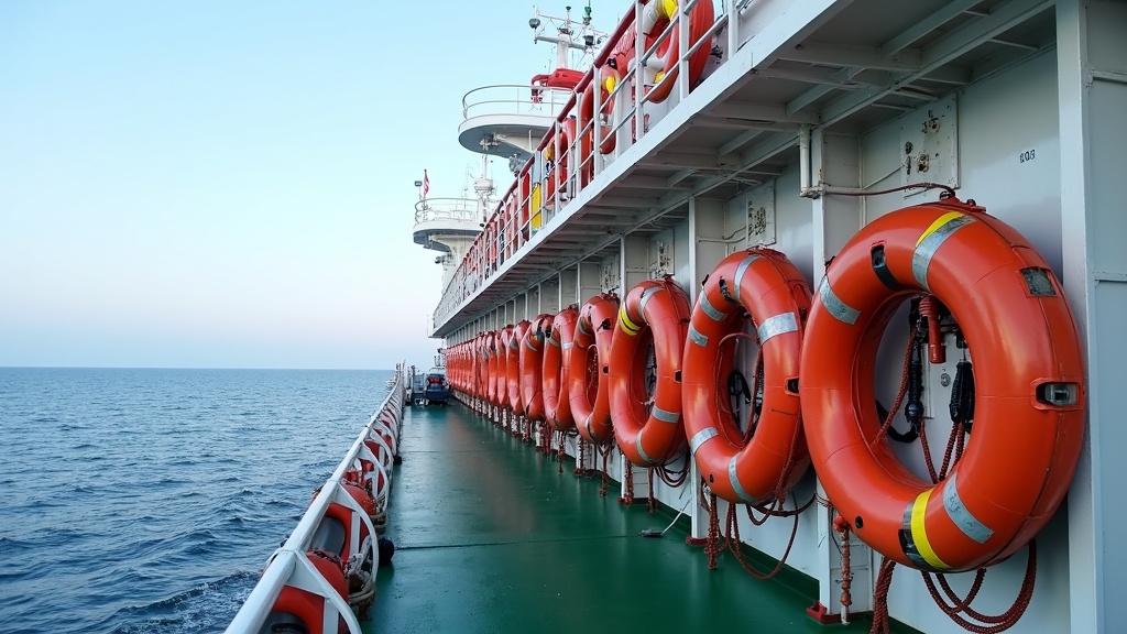 safety-lifeboat-and-emergency-equipment-on-vessel-deck-at-sea